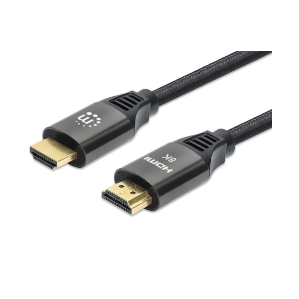 Cable Manhattan HDMI 1m 8K 60Hz 4K 120Hz Textil contactos chapa de oro con Ethernet Negro  355933 - Código: 355933 | Compra en Guadalajara