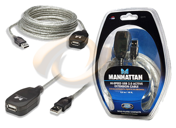 Cable Manhattan Extension Activa USB 2.0 4.9m Encadenable  519779 - Código: 519779 | Compra en Guadalajara