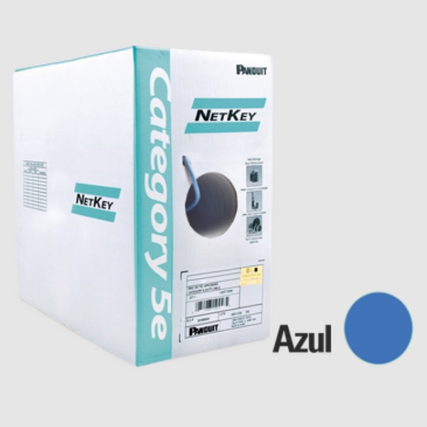 Bobina de cable UTP 305 m. de Cobre NetKey Azul Categoría 5e 24 AWG PVC CM de 4 pares NUC5C04BU-CE - Código: NUC5C04BU-CE | Compra en Guadalajara
