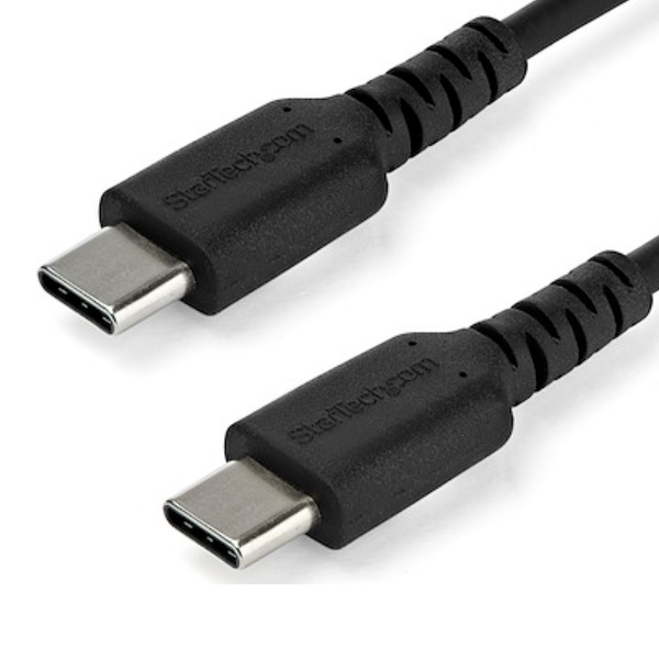 Cable De Carga De 1M Usb C  De Carga Rapida Usb 20 Tipo C A Usb C Revestimiento Tpe De Fibra De Aramida MM 60W Negro  Startechcom Mod Rusb2Cc1Mb RUSB2CC1MB - RUSB2CC1MB