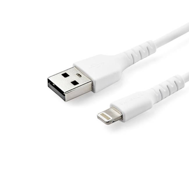 Cable StarTech 1M Blanco USB-A a Lightning Resistente Certificado Apple MFi RUSBLTMM1M  RUSBLTMM1M - Código: RUSBLTMM1M | Compra en Guadalajara