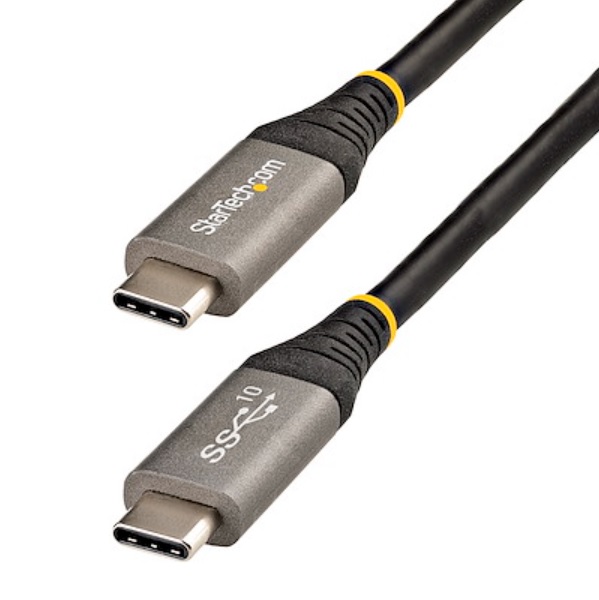 Startechcom Cable De 1M UsbC De 10Gbps  Cable Usb Tipo C Certificado Por UsbIf  Cable Usb Tipoc Usb 3132 Gen 2 Con Carga Por Entrega De Alimentacin Pd De 100W 5A Modo Alt De Dp Usb31Ccv1M  Cable Usb  24 Pin UsbC M A 24 Pin UsbC M  Usb 32 Gen 2  Displayport 14 Thunderbolt 3  1 M  Compatibilidad Con 4K  Gris Negro - USB31CCV1M