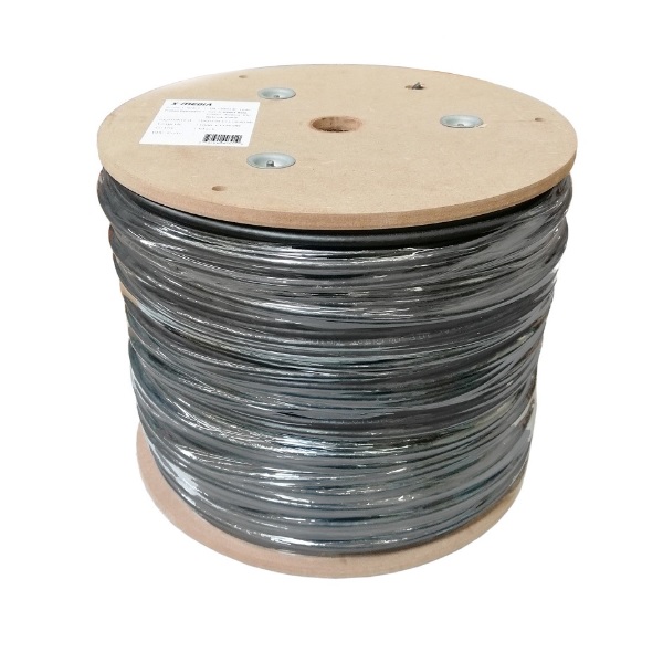 Bobina UTP X-Media XM-C6BCOD-1KBK Cat6 305 Mts Para Exterior 24AWG Cobre CCA Color Negro - Avaya