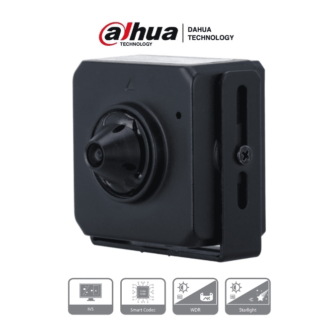 DAHUA IPC-HUM4231S-L4 - Camara IP Pinhole de 2 Megapixeles/ Lente de 2.8mm/ 96 Grados de Apertura/ Microfono Integrado/ H.265/ 1 ES de Audio/ WDR Real de 120 dB/ Videoanaliticos con IVS/ - Unifi