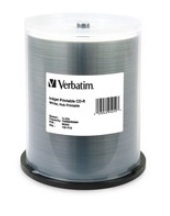 Torre 100 CD-R Verbatim color Blanco imprimible 80/700mb 52x  VB95252 - Código: VB95252 | Compra en Guadalajara