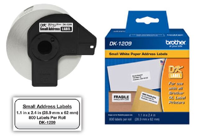 Etiquetas Brother DK1209 Precortada Papel Blanco 28.9mmx62mm 800 Etiquetas DK1209 - Código: DK1209 | Compra en Guadalajara