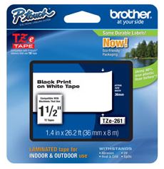 Cinta BROTHER TZE261 Etiqueta Blanca Continua Laminada Brother TZE261 De 36 Mm De Ancho X 8 Mts De Largo. Impresión En Negro. - Código: TZE261 | Compra en Guadalajara