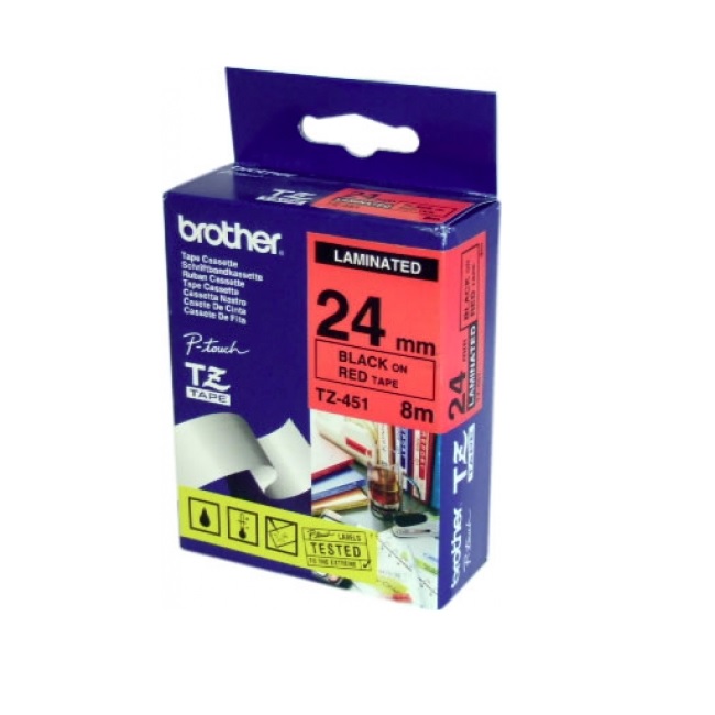 TZE451 CINTA BROTHER TZE451 NEGRO/ROJO TZE451