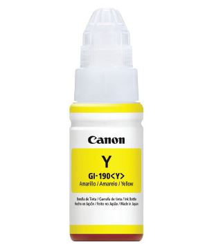 TINTA CANON GI-190 Y 0670C001AB AMARILLO BOTE PIXMA G1100/G2100/G3100 (6 000 PAG) UPC 013803259032 - CANON