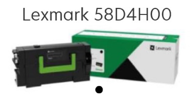 TONER LEXMARK 58d4H00 NEGRO ALTO RENDIMIENTO MX826ade / MX822ade ( 15 000 pag ) UPC 734646669344 - 58D4H00