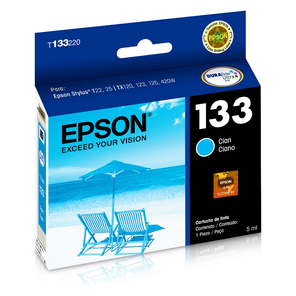 Cartucho Tinta Epson T133 Cyan T133220-AL - T133220-AL