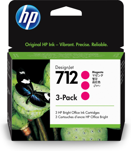 Tinta HP LF DesignJet 712 3 Pack 29ml Color Magenta 3ED78A - Código: 3ED78A | Compra en Guadalajara