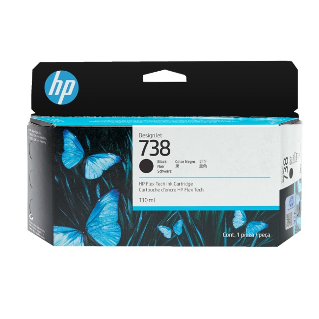 TINTA HP LF 738 498N4A NEGRO DESIGNJET T850 / T950 130ML UPC 0196068358853 - 498N4A