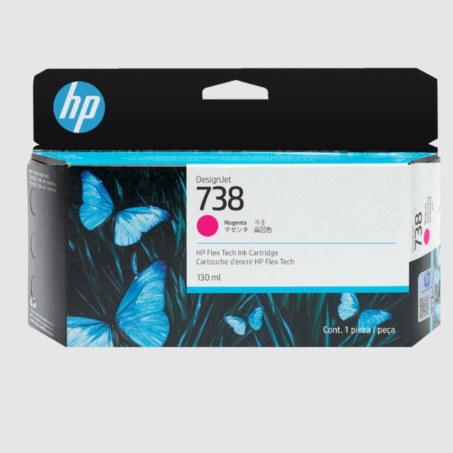 TINTA HP LF 738 498N6A MAGENTA DESIGNJET T850 / T950 130ML UPC 0196068358877 - 498N6A