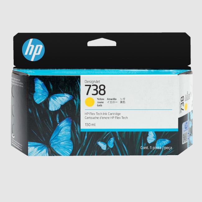 TINTA HP LF 738 498N4A AMARILLO DESIGNJET T850 / T950 130ML UPC 0196068358884 - 498N7A