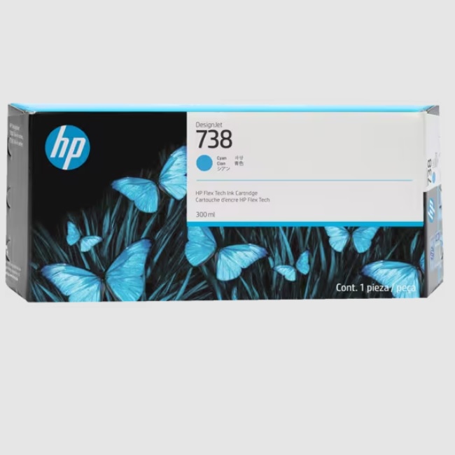 TINTA HP LF 738 676M6A CIAN DESIGNJET T850 / T950 300ML UPC 0196548336166 - 676M6A