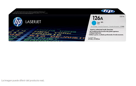 TONER HP 126 CYAN CP1025 CE311A - Código: CE311A | Compra en Guadalajara