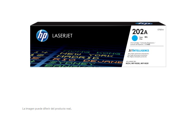 TONER ORIGINAL HP LASERJET 202A CYAN CF501A - Código: CF501A | Compra en Guadalajara