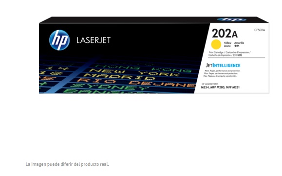 TONER ORIGINAL HP LASERJET 202A AMARILLO CF502A - Código: CF502A | Compra en Guadalajara