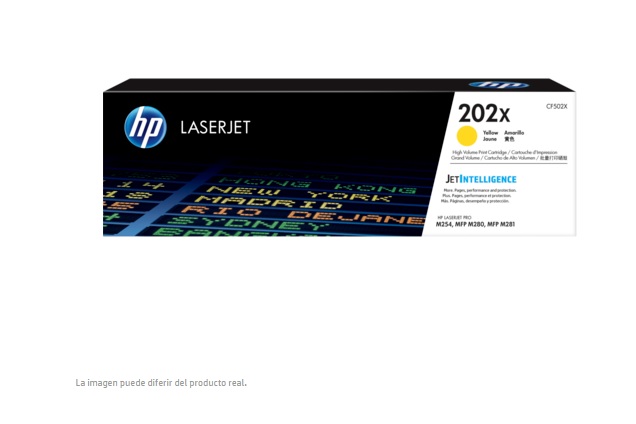 TONER ORIGINAL HP LASERJET 202X AMARILLO CF502X - Código: CF502X | Compra en Guadalajara