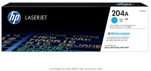 TONER ORIGINAL HP LASERJET 204A CYAN CF511A - Código: CF511A | Compra en Guadalajara