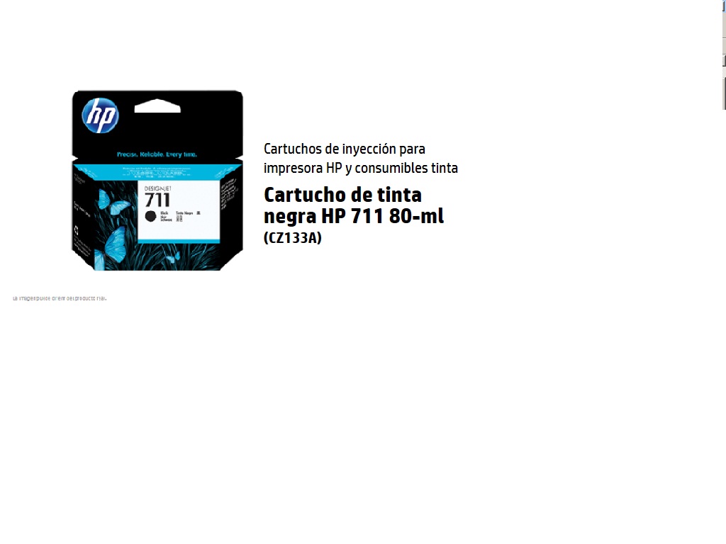 Cartucho Tinta Original Hp 711Xl Negro CZ133A - CZ133A