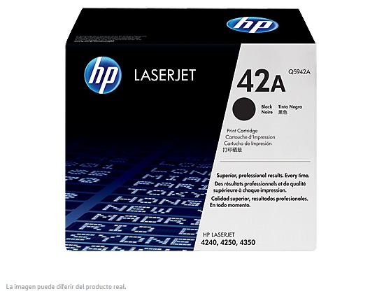 TONER ORIGINAL HP LASERJET 42A NEGRO Q5942A - Código: Q5942A | Compra en Guadalajara
