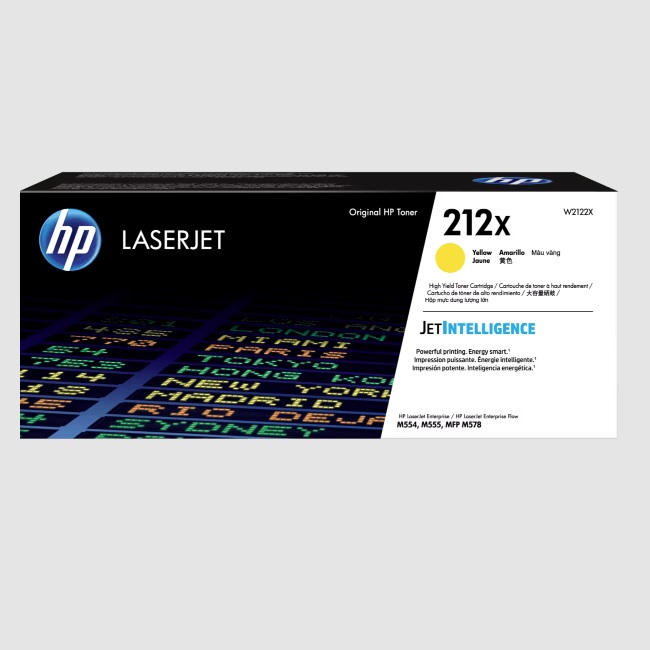 Cartucho de tóner HP 212X Alto Rendimiento Láser - Amarillo W2122X - Código: W2122X | Compra en Guadalajara
