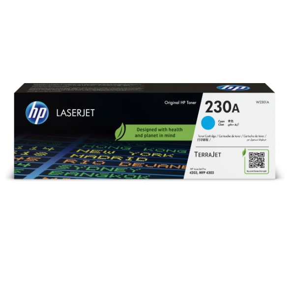 Cartucho de tóner HP 230A Láser - Azul ciánico - Original W2301A - Código: W2301A | Compra en Guadalajara