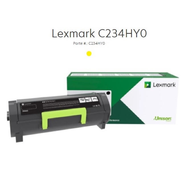 Toner Lexmark C234Yco Amarillo C234HY0 - C234HY0