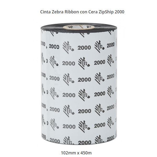 ZEBRA 1 RIBBON CERA 102MM FORM  2000 TABLETOP - Código: 02000BK10245 | Compra en Guadalajara