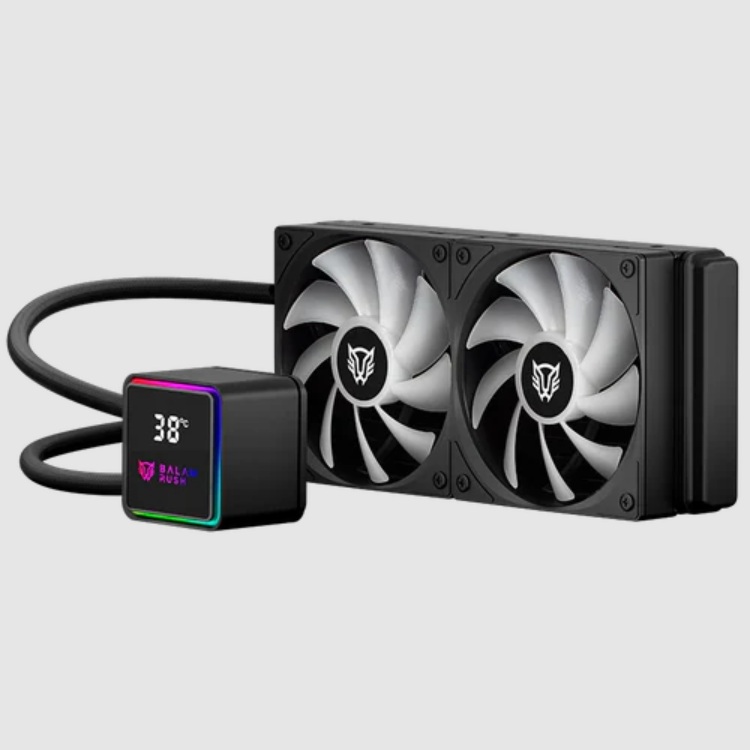 Enfriamiento Liquido Balam Rush Cryo Prism 240 Negro Display para monitoreo de temperatura ARGB 2x Vent 120 mm 270w - Código: BR-944045 | Compra en Guadalajara