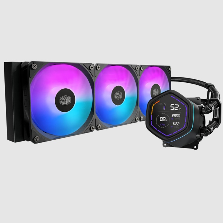 Enfriamiento Liquido Cooler Master MasterLiquid Core Nex Digital Series Negro LED DIGITAL DISPLAY 3xFAN ARGB 1750 RPM AMD/INTEL - Código: MLX-D36M-A18PA-RD | Compra en Guadalajara