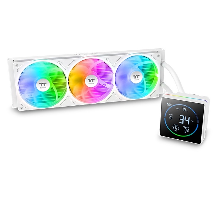 Enfriamiento Liquido Thermaltake TH360-S V3 3 Ventiladores120mm Blanco ARGB pantalla 3.95 pulgadas - Código: CL-W472-PL12SW-A | Compra en Guadalajara