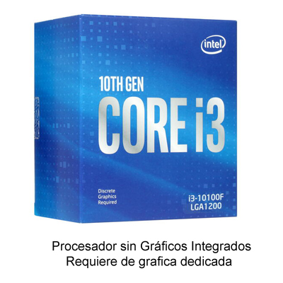 Procesador Intel Core i3-10100F 3.6 GHz, 4 núcleos, LGA 1200, 6 MB Caché. Comet Lake, (REQUIERE TARJETA DE VIDEO. COMPATIBLE MB CHIPSET 400 Y 500) 10100F BX8070110100F EAN 5032037192620UPC 735858452199 - BX8070110100F