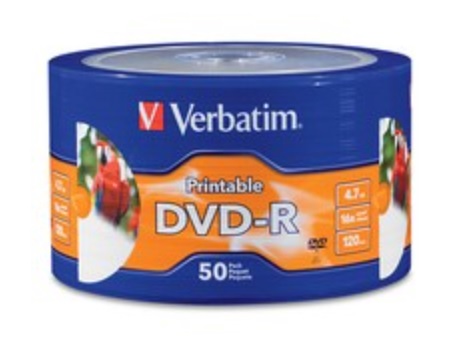 Torre 50 DVD-R Verbatim 4.7GB 16X120 MIN color Blanco imprimible inteccion de tinta  VB97167 - Código: VB97167 | Compra en Guadalajara