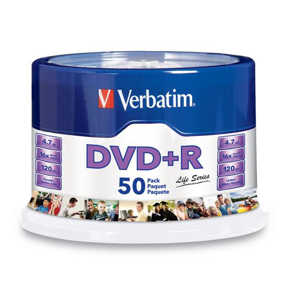TORRE 50 DVDR VERBATIM 4.7GB 16X SPINDLE - Código: VB97174 | Compra en Guadalajara