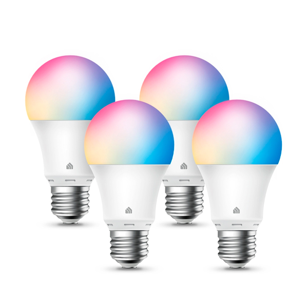 Foco Smart LED TP-Link Kasa Smart KL125 Kit 4 piezas 9W 800 lm Wi-Fi 2.4GHz luz de colores ajustable/ regulable 2500K-6500K - Tapo