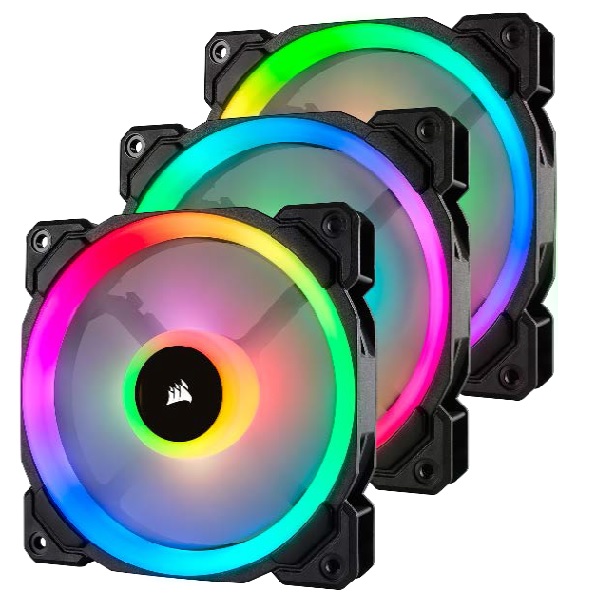 Ventilador Gabinete Corsair  Co 9050072 Ww  Ll120Rgb Luz Dual 120Mm Pwm 3 Fan Node Incluido Negro - CO-9050072-WW