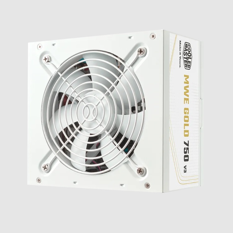 Fuente de Poder Cooler Master MWE Blanco 850W 80 Plus Gold 2400 RPM 50-60 Hz Non Modular Dimensiones 140x150x86 mm - Código: MPE-8506-ACAG-GUS | Compra en Guadalajara