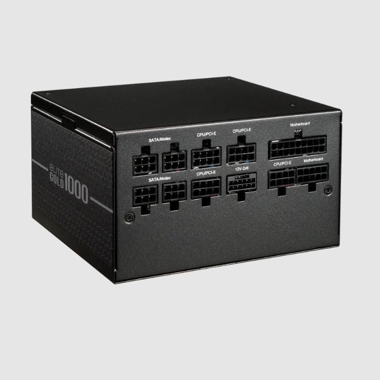 Fuente de Poder Cooler Master Elite Negro 1000W 80 Plus Gold 50-60Hz Full Modular Dimensiones 140x150x86mm - Corsair