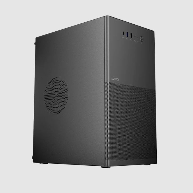 Gabinete ACTECK Mini Torre Rex Pro GI757 / Max MB M-ATX Sin Fuente / 1x USB TipoC 3.0 1x USB A 3.0 1x USB A 2.0 / Full Metal Panel Ranurado / Negro AC-944007 - Intellinet