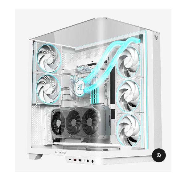 Gabinete Balam Rush Tank Expert Curve 7800 Media torre Blanco cristal panel curvo 5xVentiladores ARGB ATX /Micro ATX/ Mini ITX sin fuente - Antec