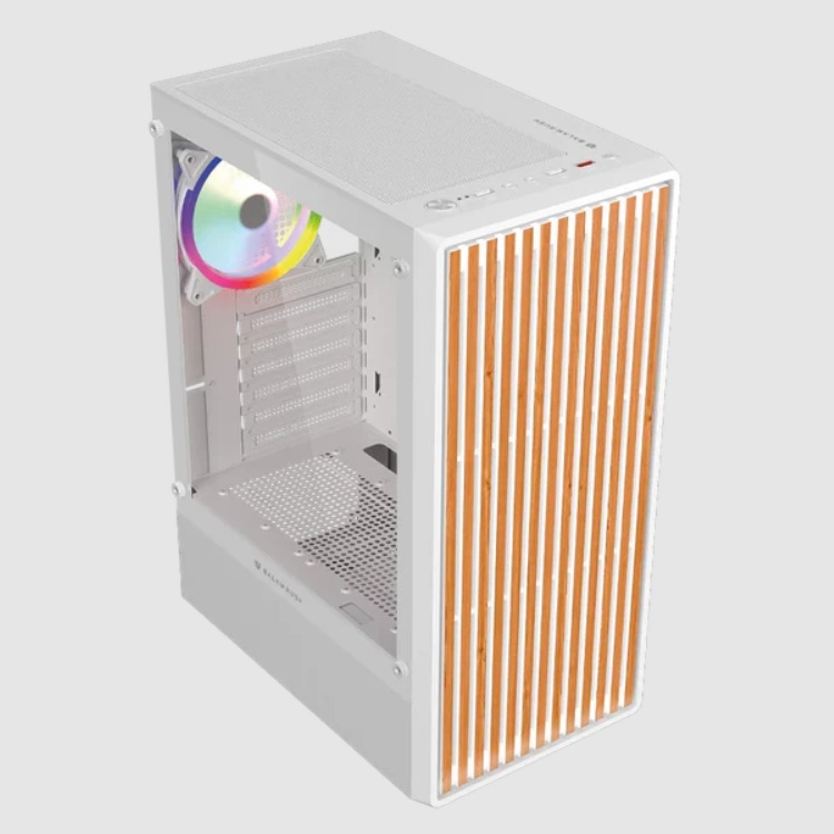 GABINETE GAMER BALAM RUSH DRAGONFLY WOOD GM580CW / MEDIA TORRE / ATX MICRO-ATX MINI ITX / INCLUYE 4 VENTILADORES ARGB 120 MM / CRISTAL TEMPLADO / BLANCO / BR-943970 - Código: BR-943970 | Compra en Guadalajara