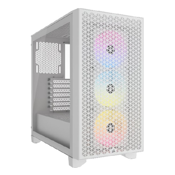 Gabinete Corsair  Cc 9011256 Ww  3000D Rgb Airflow Blanco Cristal Templado Mid Torre Sin Fuente - CC-9011256-WW