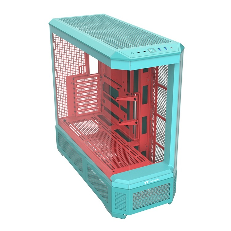Gabinete Thermaltake View 600 TG Full Tower Mint Strawberry Verde/Rojo E-ATX CA-11H-00FLWN-00 - Código: CA-11H-00FLWN-00 | Compra en Guadalajara