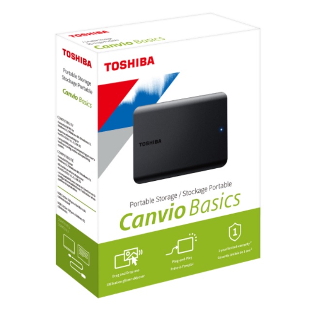 DISCO DURO EXTERNO TOSHIBA 4TB 2.5 HDTB540XK3CA CANVIO BASICS NEGRO USB 3.0 - Toshiba