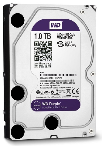 Disco Duro Dd 1Tb Sata Wd Purple Wd10PurxZ Optimizado Para Videovigilancia Wd10Purz Compatible Con Dvrs Y Nvrs De Cualquier Marca - WD10PURZ