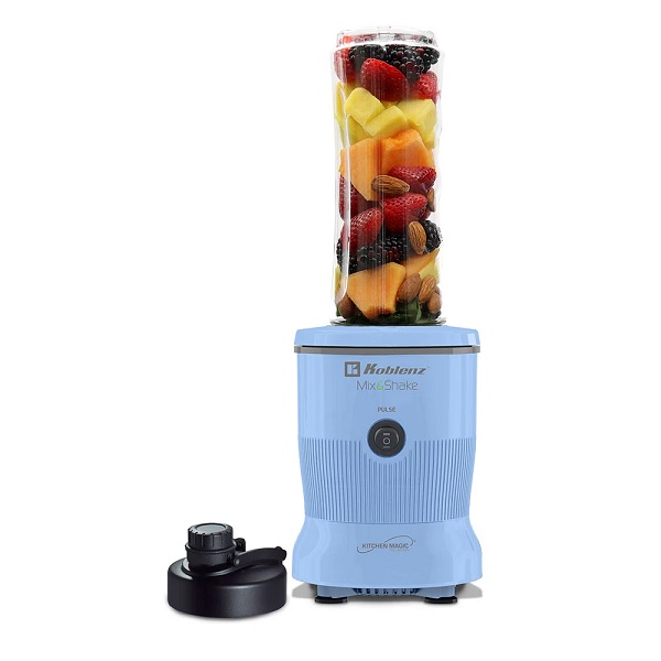 Licuadora Personal Mix and Shake Koblenz MSKM-600 A color azul 1 vaso Tritán 600ml tapa sellable motor 600W función encendido/apagado - Código: 00-0576-00-9 | Compra en Guadalajara