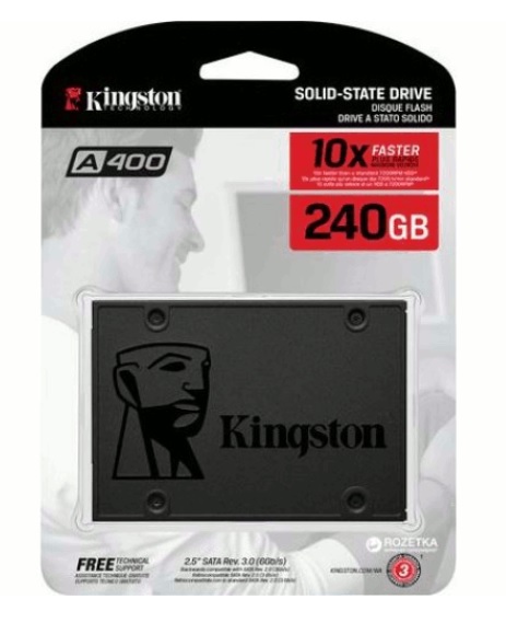 SA400S37/240G Ssd Kingston Technology A400  Unidad De Estado Solido Kingston A400 240Gb Sata3 25 R 500MbS W350MbS  A400  SA400S37/240G